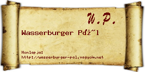 Wasserburger Pál névjegykártya